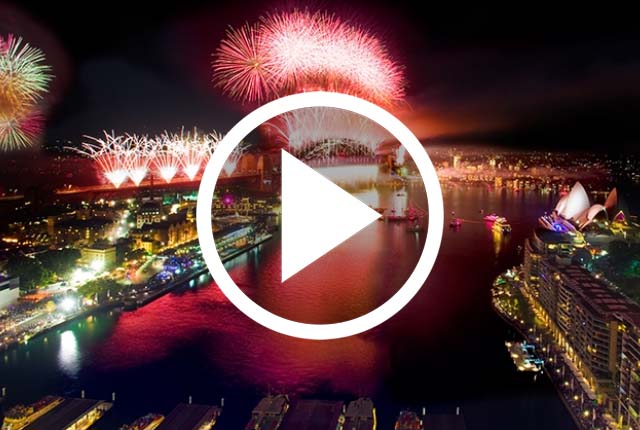 Tűzijáték Sydney kikötőjében